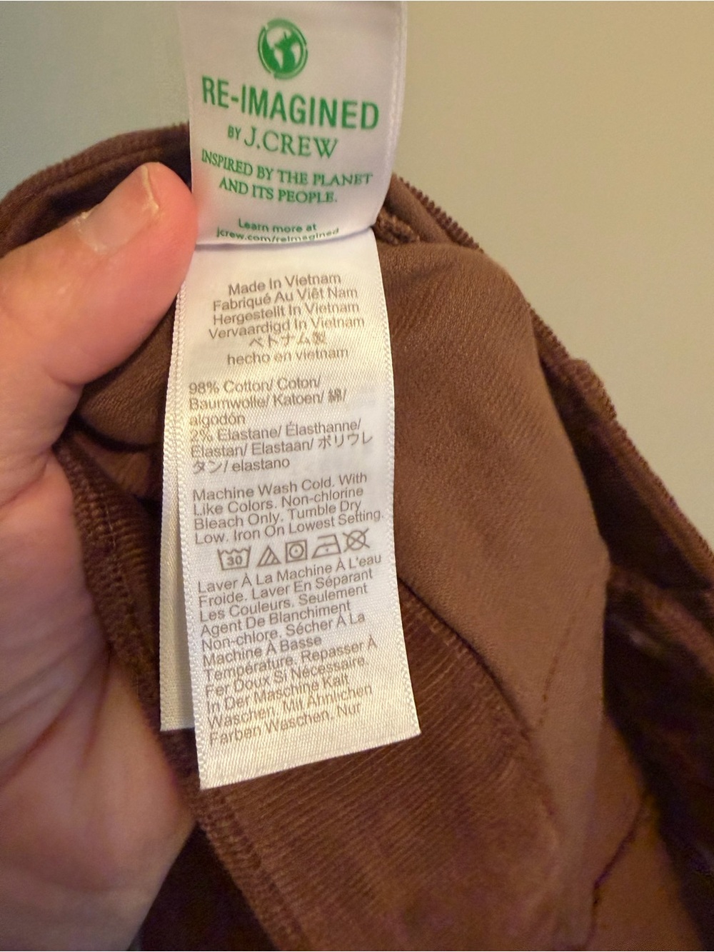 NWT J. Crew Factory Corduroy Pants Front Patch Pocket Wide-legs Brown Size 32 - Picture 8 of 8